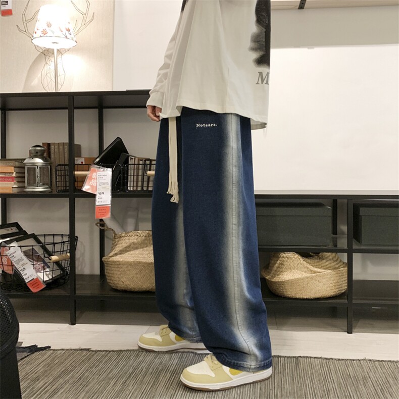 2024春新款 数据款 撞色喷绘宽松直筒阔腿牛仔裤 KZ06-55控79图片