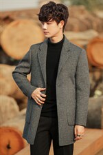 冬季毛呢大衣带内胆中长款英伦风青年韩版呢子双面呢外套1901P425，男装毛呢大衣，电商A355（原A415）