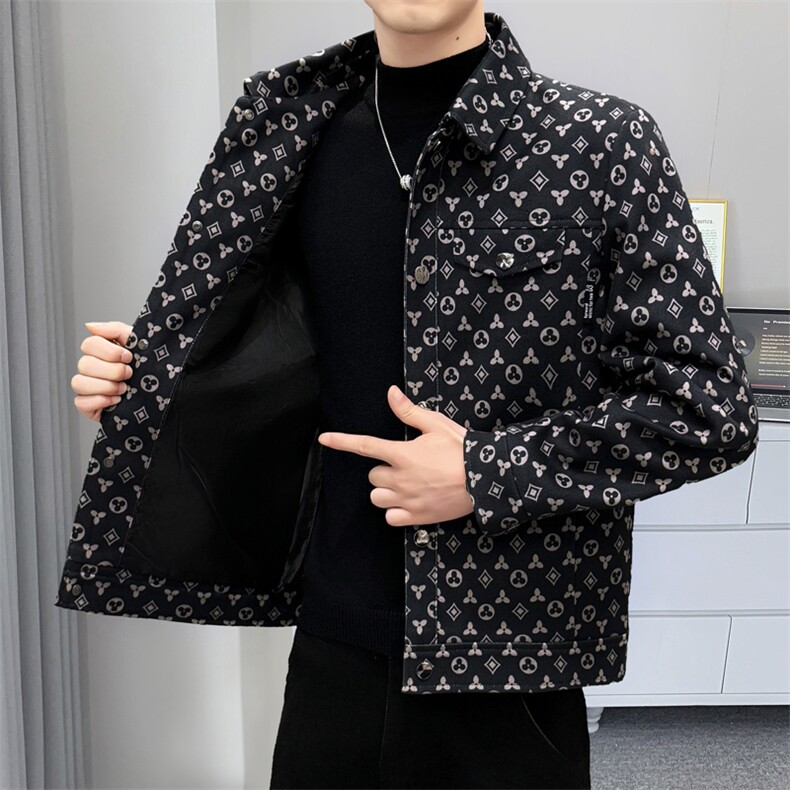 2025新款潮流休闲百搭帅气翻领工装夹克男装衣服1018-JK910-P85,男装棉衣,星座1018