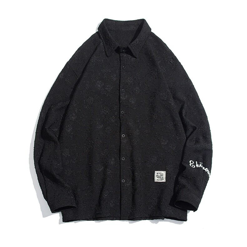 1白底花型衬衫大码M-5XL情侣风七分袖衬衫男QCS7023P45控68,男装衬衫,星座226-2