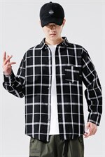 2021春季新无影墙日系男大码潮流宽松休闲格子衬衫C3001-P40，男装衬衫，电商A001