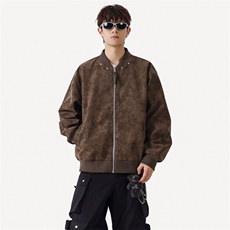2025秋季新款现货皮衣男棒球领夹克外套DSA157B-J2569-P86，男装夹克，电商A157B