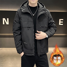 秋冬加棉加厚大码外套男士帅气连帽夹克潮流时尚男棉衣ZY803-P80，男装棉衣，星座310B-3