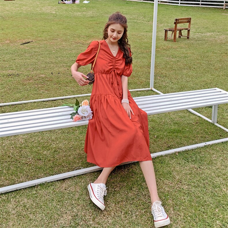 2021夏装新款红色仙女裙012-Q572，,女装连衣裙,金十上
