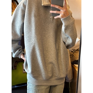 抖音得物高品质二开 26春装美式高街结构设计POLO翻领卫衣外套W77图片