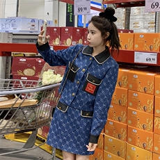 2023秋装新款牛仔套裙两件套B191-1155-P155-K208，女装套装/套裙，浙宝210（原浙宝191）