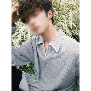 网图慎用 翻领手缝线潮流老钱风长袖T恤男大码T24524-特P40控78图片