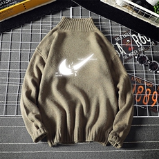 M18111-P45加绒款-P65半高领毛衣男士大码针织衫男毛线衣男线衫，男装针织衫/毛衣，电商A040A