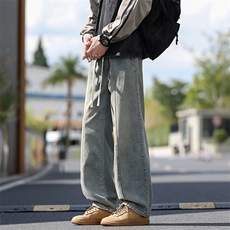 加绒加厚水洗高街直筒牛仔裤KZ67JRP50，男装牛仔裤，电商D325