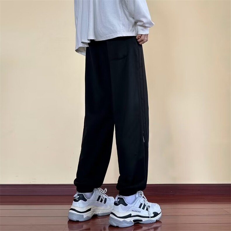 日系慵懒风垂感裤子男士夏秋季薄款宽松裤男生休闲长裤K16/P35,男装休闲裤,星座506