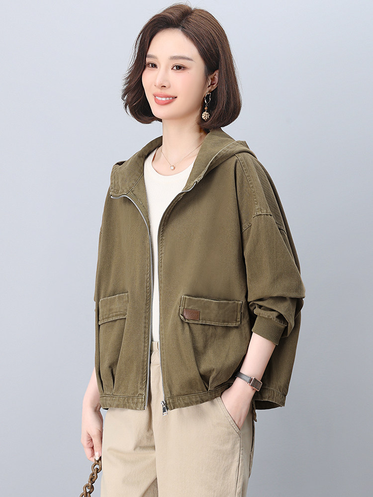 短外套女2025春秋新款休闲百搭复古夹克上衣,女装短外套,忆绮罗