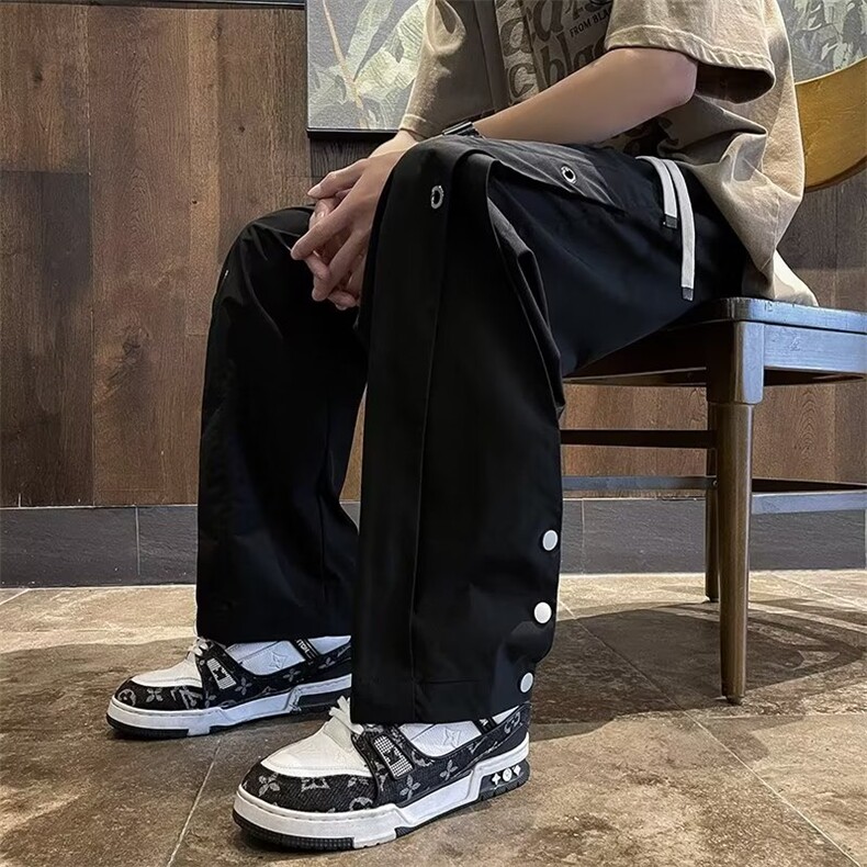 冲锋裤男士美式高街vibe机能工装裤子微喇休闲长裤CK941P38,男装休闲裤,星座410-2