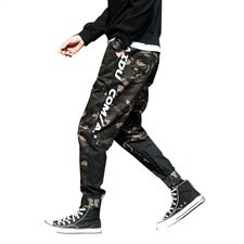 20秋装新款迷彩撞色工装裤潮宽松大码休闲裤迷+5，男装休闲裤，电商A009A（原A058A）