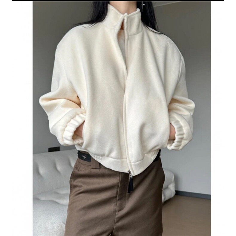 两千件现货到！女模图2025春款加厚高品质双拉头毛呢夹克W2501，男装夹克，电商C313