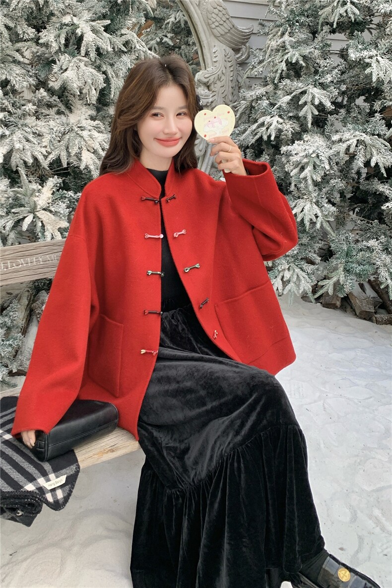 新款红色毛呢套装2D014-10026大衣P175控268套装批255控388,女装毛呢外套,2D014