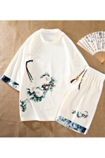 新中式风两件套夏季新中式禅意短袖t恤男套装A436-D221-P52，男装休闲套装，电商A436