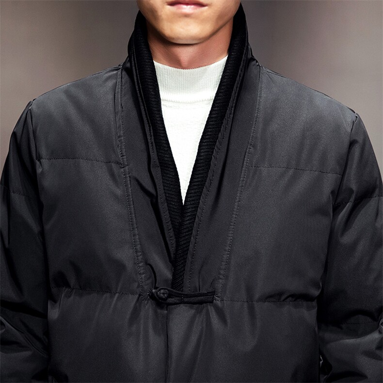 2020冬季新款男装中国风中长款外套加厚盘扣棉衣M08-P155灰墙,男装棉衣,电商B277(原6028)
