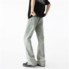 微喇牛仔裤男款夏季半松紧潮流美式vibe复古XZ201-7110P42，男装牛仔裤，星座201