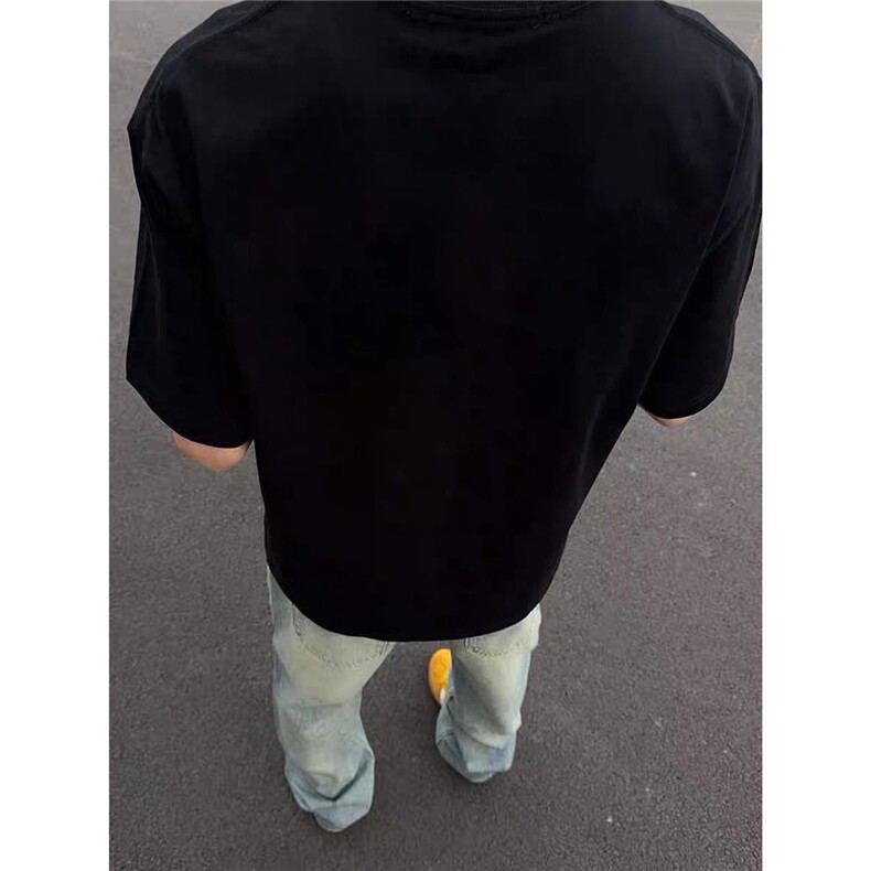 新款潮简约美式运动风短袖男女夏季纯棉高街宽松oversize上衣服,男装T恤,星座506A