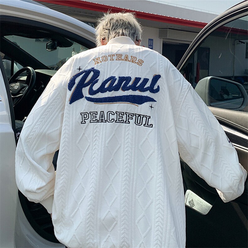 JK8802-P52美式春秋潮牌华夫格棒球服夹克,男装夹克,星座1503