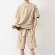 纯色二开TZ25309-特P55短袖T恤男夏季新休闲运动套装男青少年一套，男装T恤，电商D310B