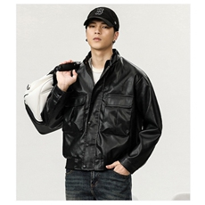 2025新款加绒加厚皮衣机车服帅酷潮款1409-6802-P80，男装皮衣，星座1409