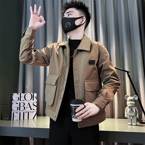 痞帅炸街潮流男士翻领夹克外套社会小伙店主风301C-JK18图片