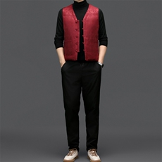 XL-TA88秋冬新款风唐装V领爸爸装加绵加厚保暖马甲套装，男装棉衣，电商B360