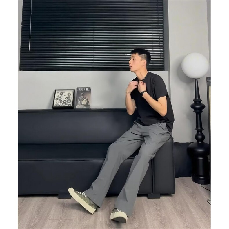 秋季2026新款弯刀裤凉感西裤宽松微喇速干休闲长裤男K6603-P39,男装西裤,星座412-3