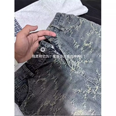 A051-P45潮牌复古新中式做旧水洗牛仔裤，男装牛仔裤，电商B323A