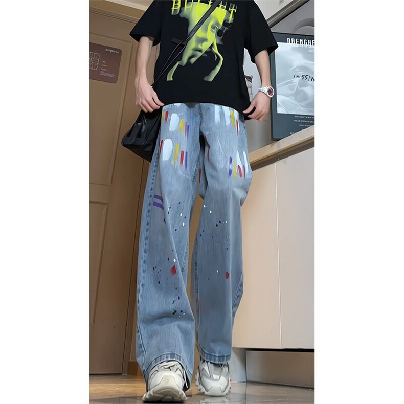 女装类目《现货主推》喷油漆个性裤子GXX19-P65控88，女装牛仔裤，电商C303A