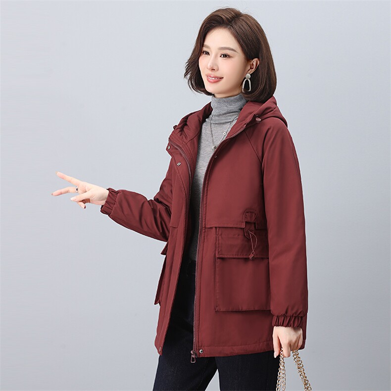 2024年冬季新款时尚休闲加绒加厚派客服,女装派克服,依恋蒂丝