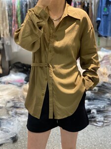 2022秋季新款时尚百搭修身休闲宽松显瘦不规则衬衫,女装衬衫,L·H·X