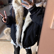 现货高品质美式高街冬季重磅硬挺短款座山雕毛领棉衣男女加厚外套，男装棉衣，电商A486