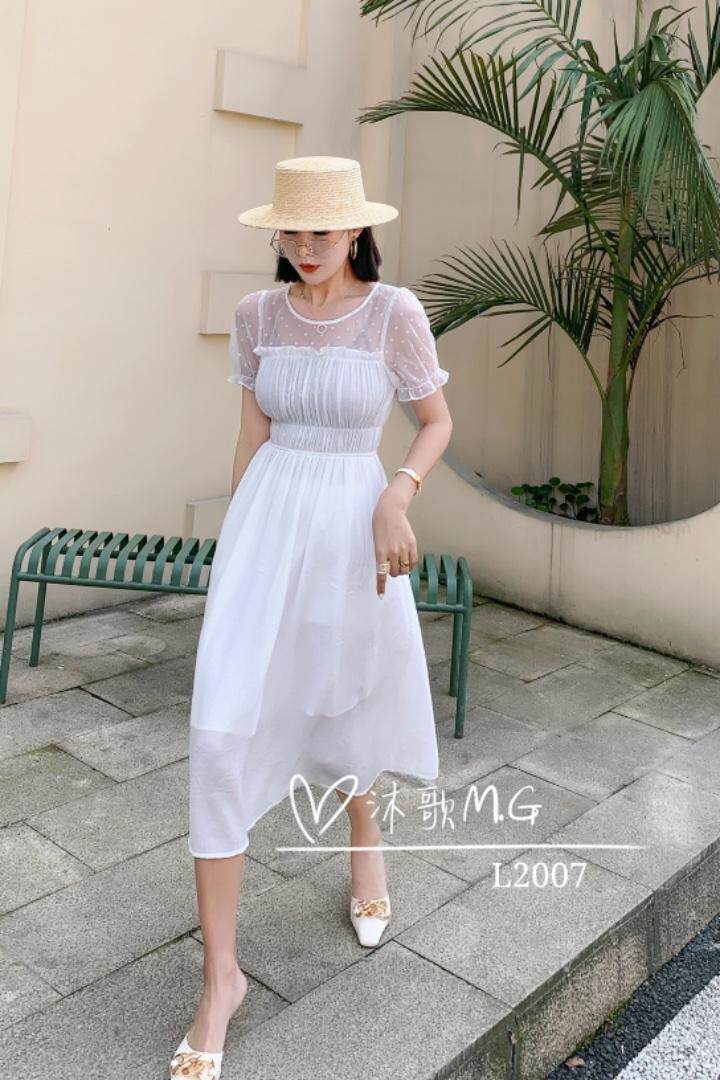 【现货】夏装新款韩版波点连衣裙，女装连衣裙，沐歌 尚茗秀