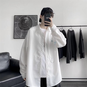 长袖衬衫春款男港风潮流G038P30图片
