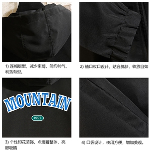 JK65231-P45 连帽夹克男大码胖子棒球服上衣外套 砖墙挂拍图片