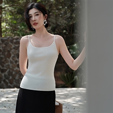 女士圆领吊带，女装背心吊带，江帆羊绒