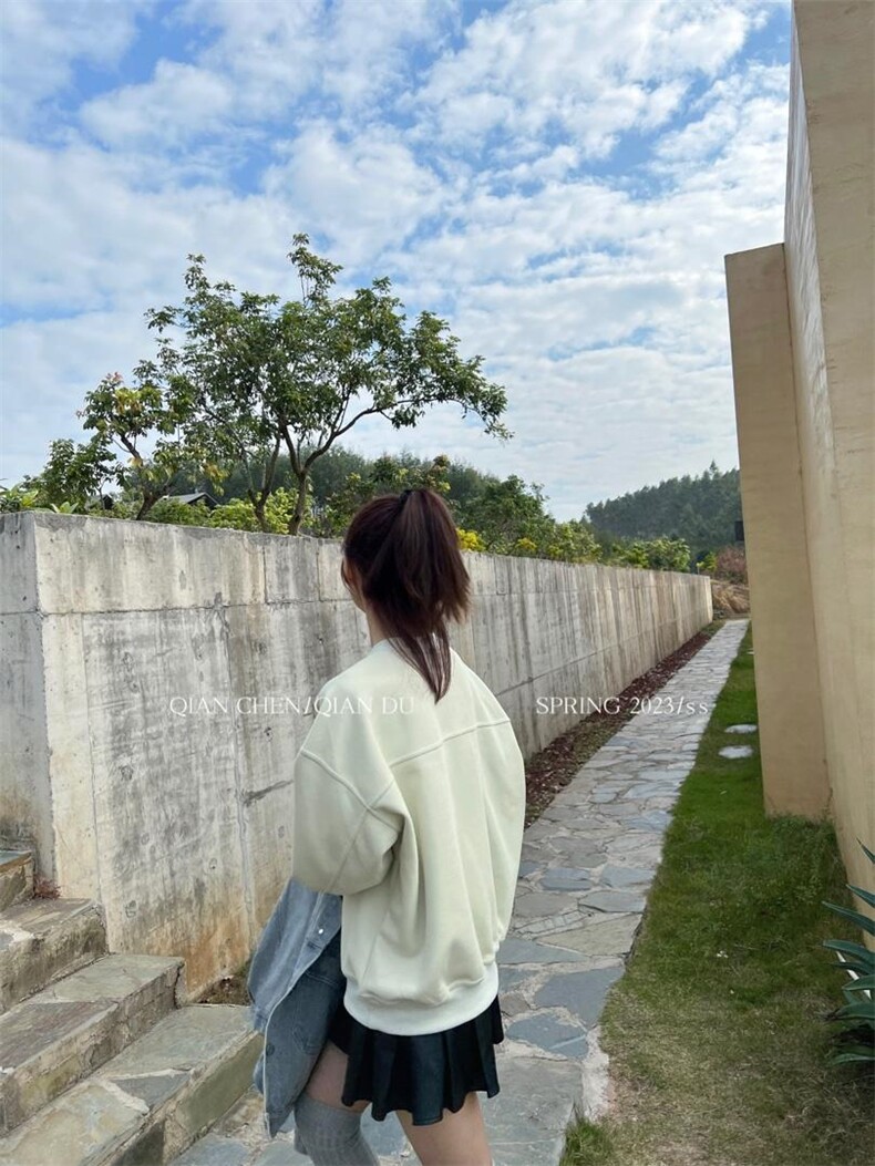 现货春季新款简约卫衣，女装卫衣/绒衫，QIANCHEN 谦晨(1F)