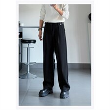 2026春季新款黑色直筒西裤垂感高级感痞帅裤子男款宽松直筒休闲裤，男装西裤，星座410-6（原星座1304-1）