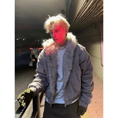 LM6153-P125现货秋冬美式大毛领座山雕连帽棉衣外套男女冬季宽松，男装棉衣，星座1008