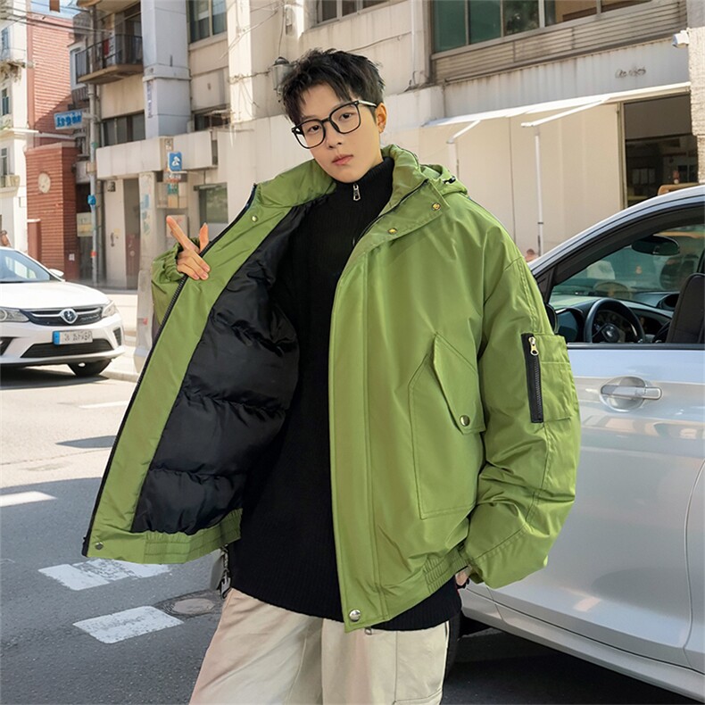 棉衣男冬季新款港风宽松连帽加厚棉服MF9006-P95,男装棉衣,星座214-3