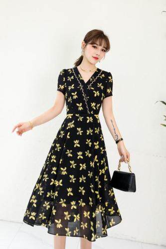 V字领连衣裙，女装连衣裙，千禧宏运