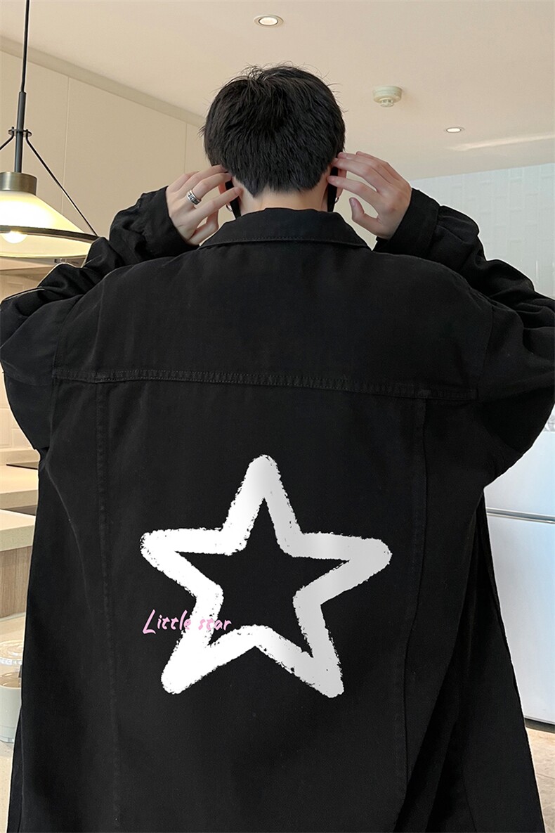 牛仔夹克男大码牛仔外套男茄克NJ77286-P60加绒款-P75,男装夹克,电商A040