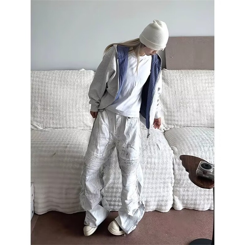 韩小众设计双色拼色连帽卫衣加厚外套简约休闲上衣,男装针织衫/毛衣,四季星座505
