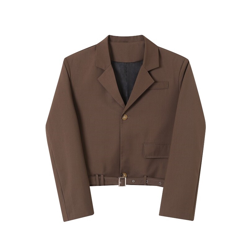 韩版复古短款男西服夹克外套休闲宽松廓形ins潮流上衣200-P130,男装夹克,电商A345