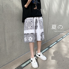 印花短裤宽松夏季男士5分冰丝沙滩宽松休闲裤A125-6610-P25，男装牛仔裤，电商A125