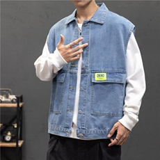 2021新款男士印花牛仔马甲男女宽松工装夹克外套坎肩潮BX679-P45，男装夹克，星座1103-1