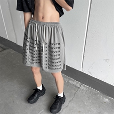 五分裤男士韩版潮流字母印花高街百搭2024夏季新款短裤K5342-P25，男装牛仔裤，星座412-2