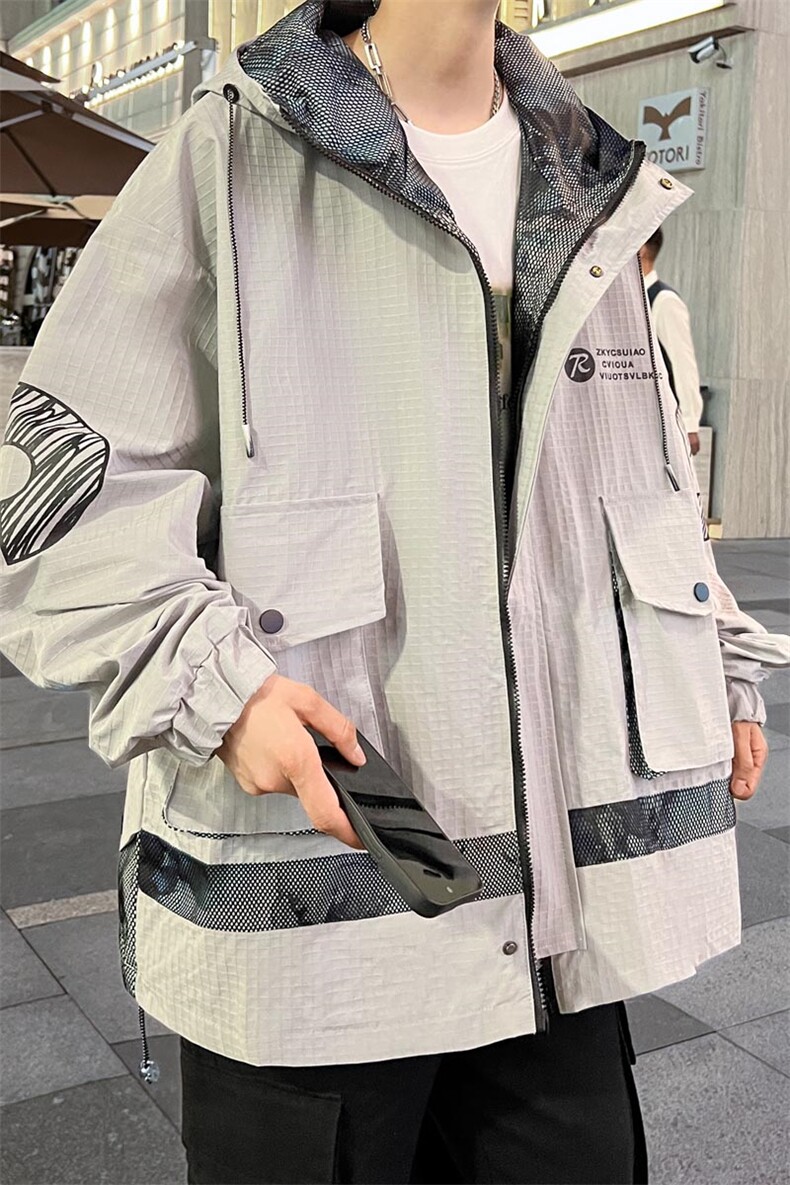 冲锋衣外套男秋季青少年潮牌痞帅炸街夹克登山服A436-23302-P70,男装夹克,电商A436